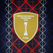 Paris Saint-Germain crest with the gold star, FIFA Intercontinental Cup gold shield and UEFA Champions League starball badges